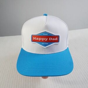 Happy Dad Hard Seltzer Snapback Hat White Blue 2-Tone Logo Cap NEW